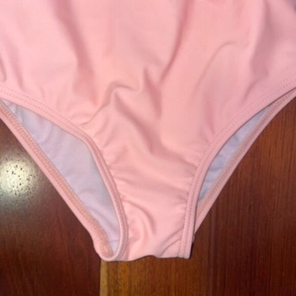 Little Girl Nicole Miller Pink Cut Out One Piece Swim Suit 5 Yr. - Picture 4 of 6